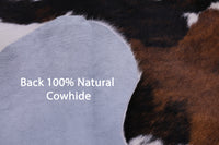 Thumbnail for Tricolor Natural Cowhide Rug - Medium 6'3