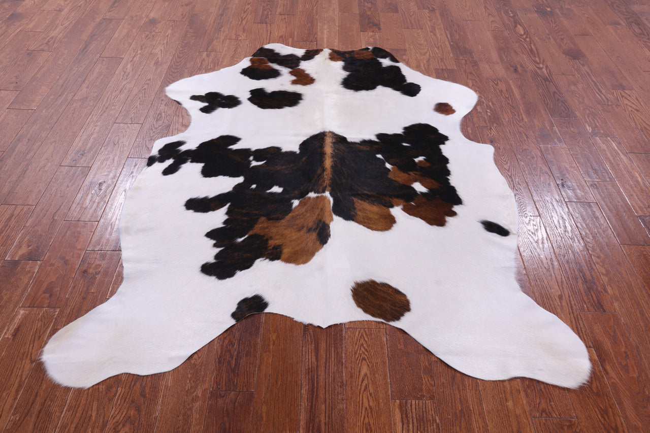 Tricolor Natural Cowhide Rug - Medium 6'3"H x 5'4"W