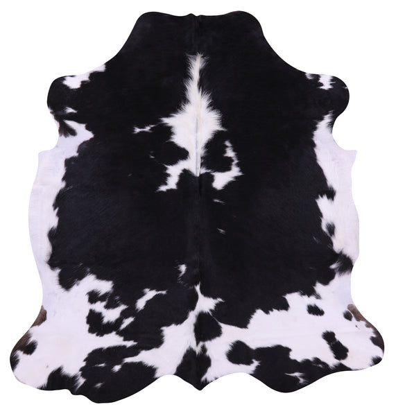 Black & White Natural Cowhide Rug - Medium 5'11"H x 5'8"W