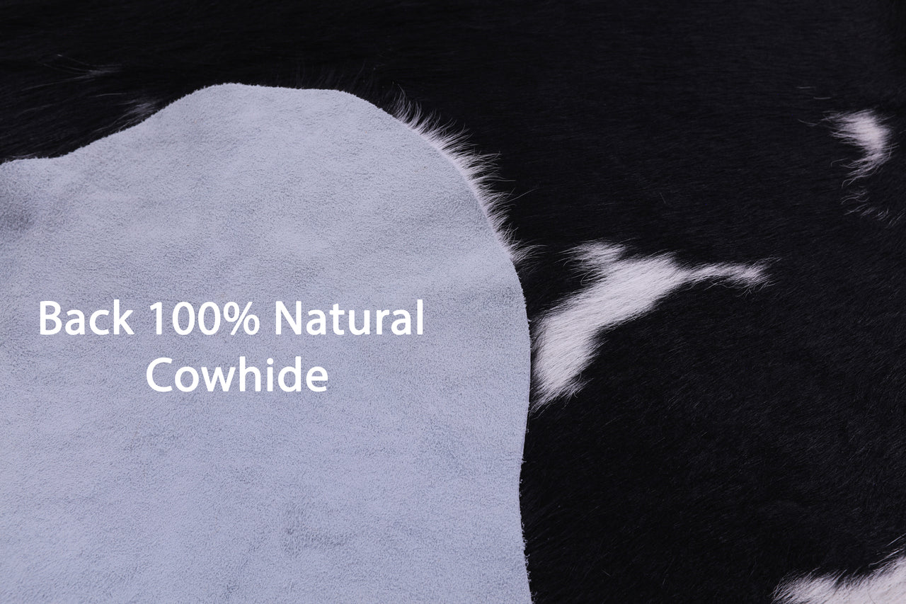 Black & White Natural Cowhide Rug - Medium 5'11"H x 5'8"W