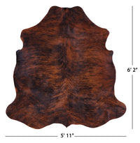 Thumbnail for Brindle Natural Cowhide Rug - Medium 6'2