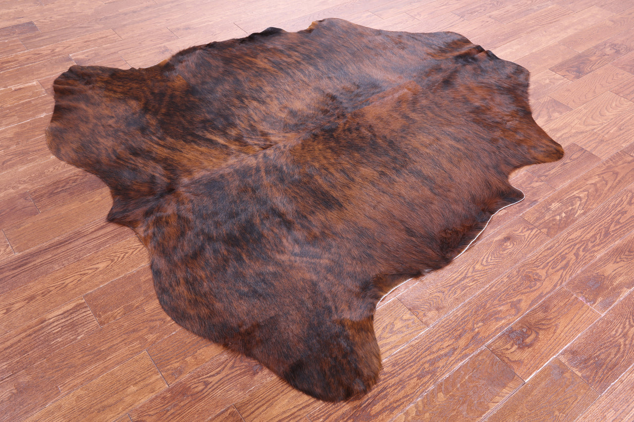 Brindle Natural Cowhide Rug - Medium 6'2"H x 5'11"W