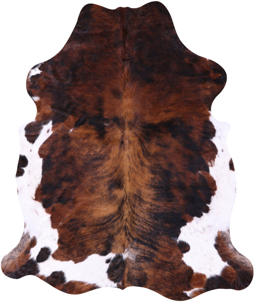 Tricolor Natural Cowhide Rug - XLarge 7'2"H x 6'2"W