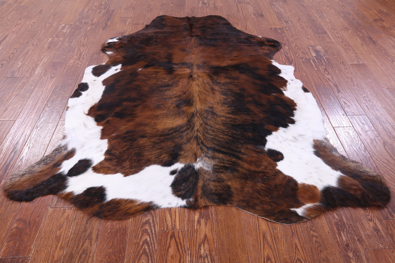 Tricolor Natural Cowhide Rug - XLarge 7'2"H x 6'2"W