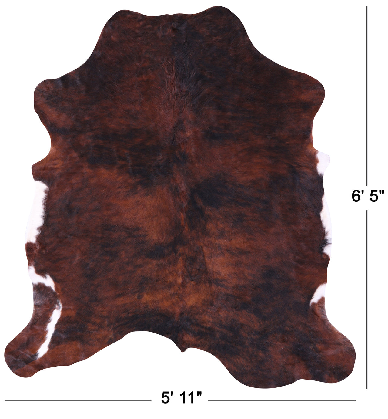 Brown Natural Cowhide Rug - Large 6'5"H x 5'11"W