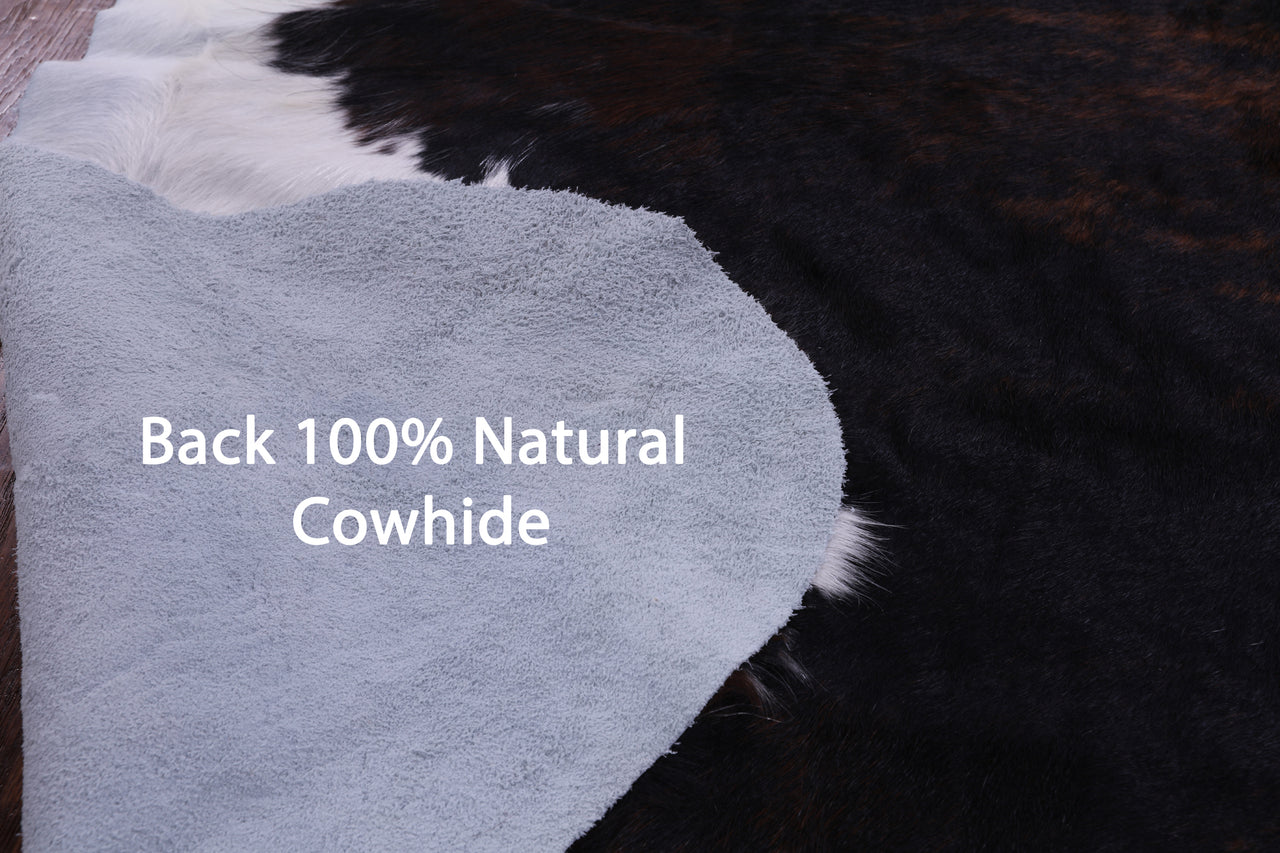 Tricolor Natural Cowhide Rug - Large 6'11"H x 6'1"W