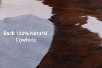 Thumbnail for Brown & White Natural Cowhide Rug - Large 6'10