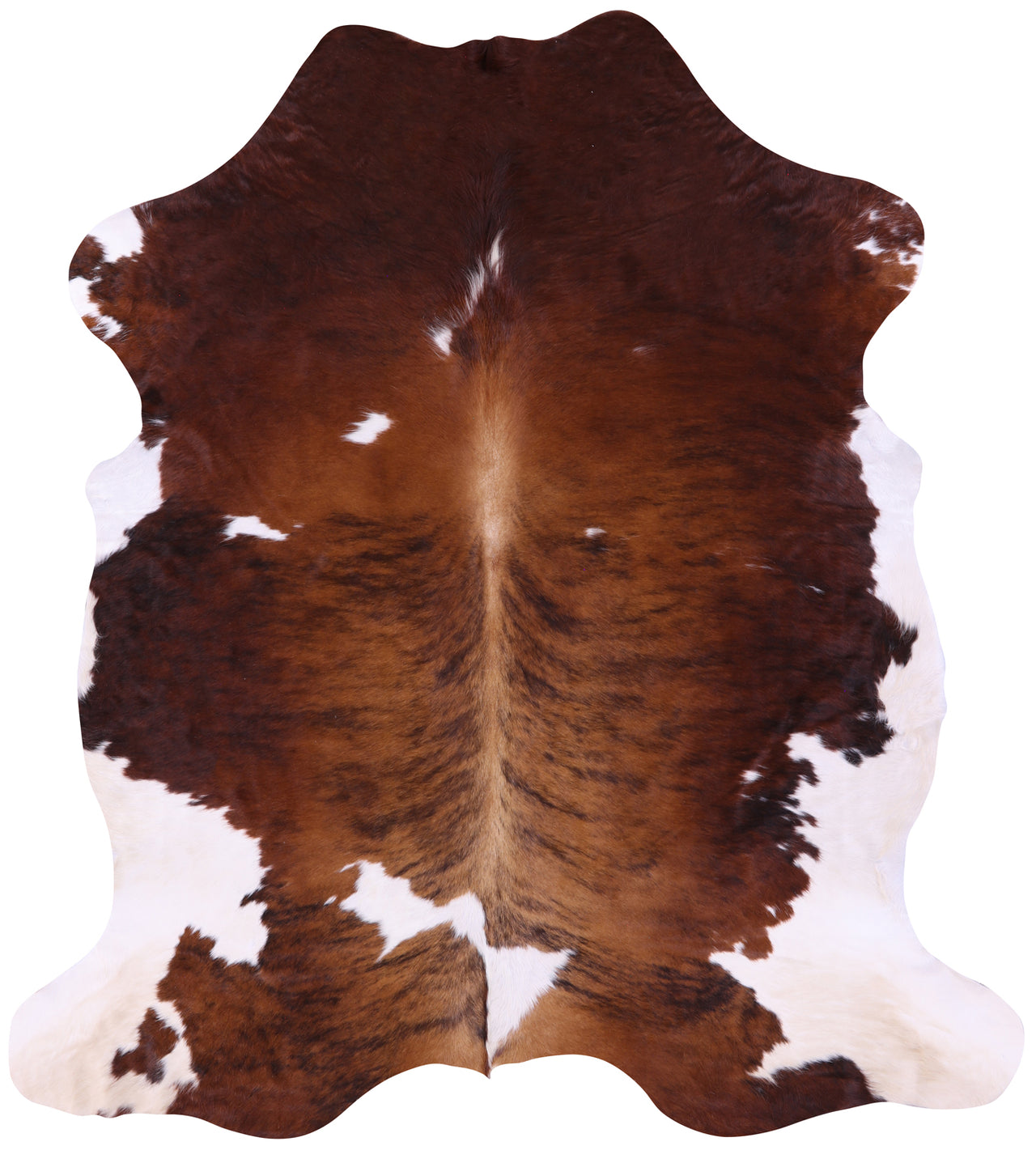 Brown & White Natural Cowhide Rug - Large 6'10"H x 6'0"W