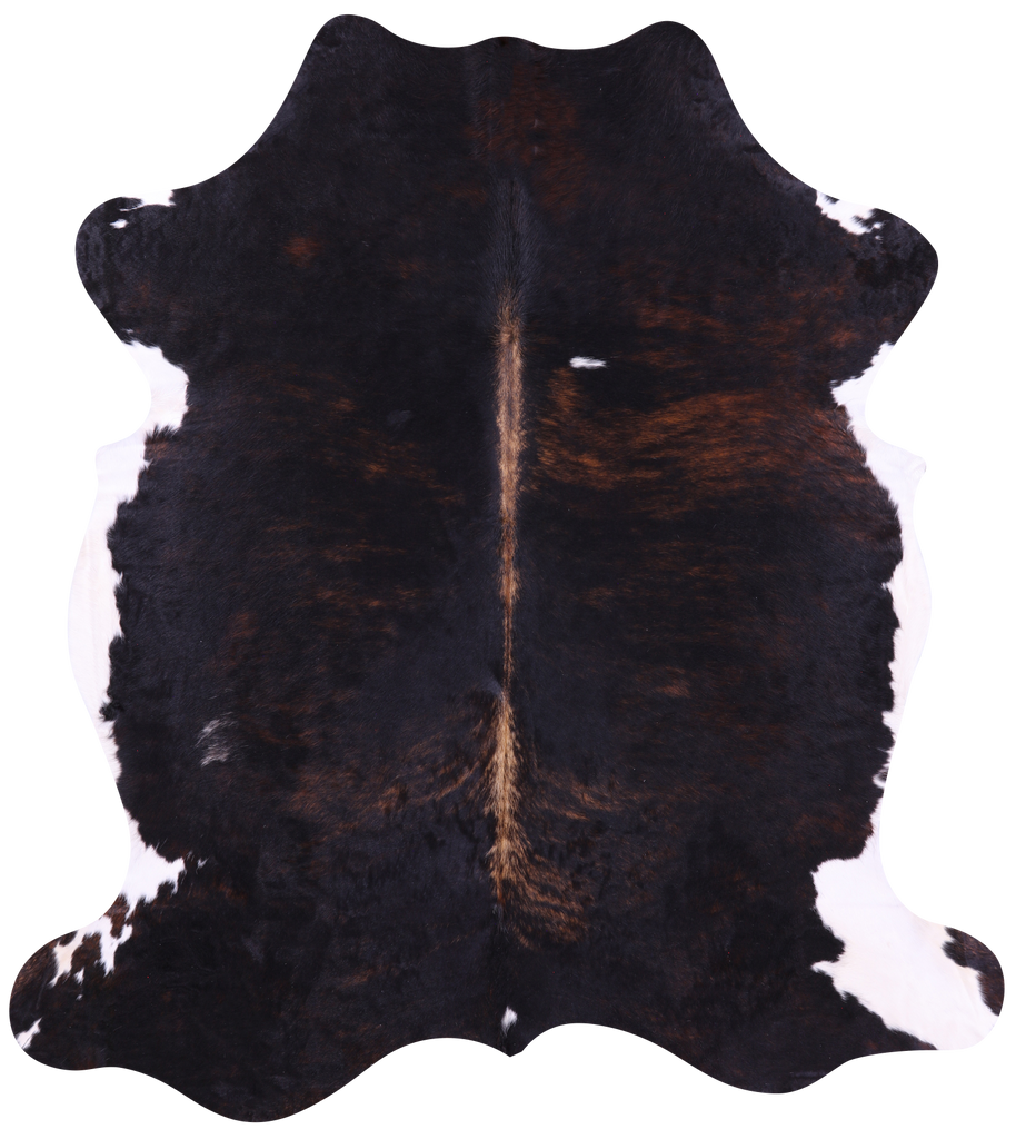 Dark Brindle Natural Cowhide Rug - Large 6'11"H x 6'2"W