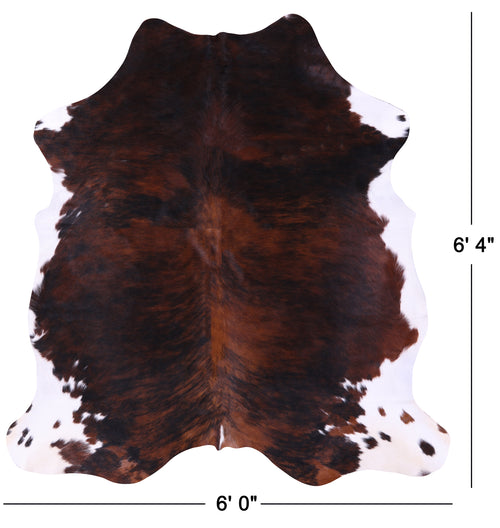 Tricolor Natural Cowhide Rug - Large 6'4