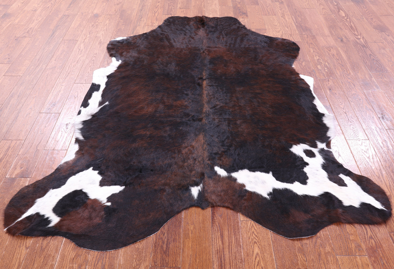 Tricolor Natural Cowhide Rug - Large 6'9"H x 5'10"W