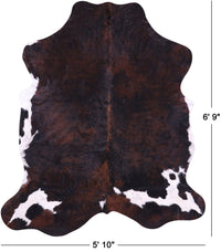 Thumbnail for Tricolor Natural Cowhide Rug - Large 6'9