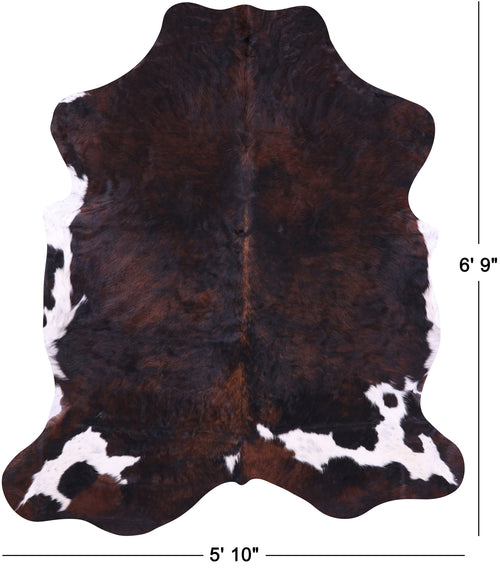 Tricolor Natural Cowhide Rug - Large 6'9