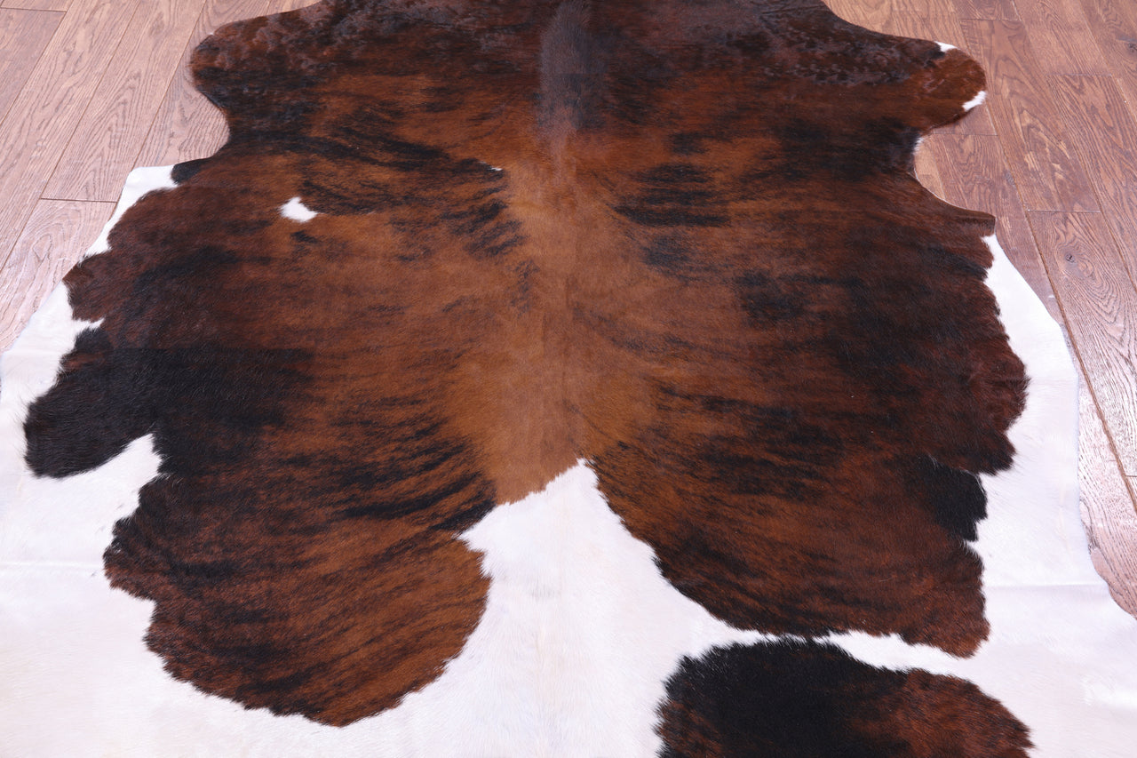 Tricolor Natural Cowhide Rug - Large 6'9"H x 5'7"W