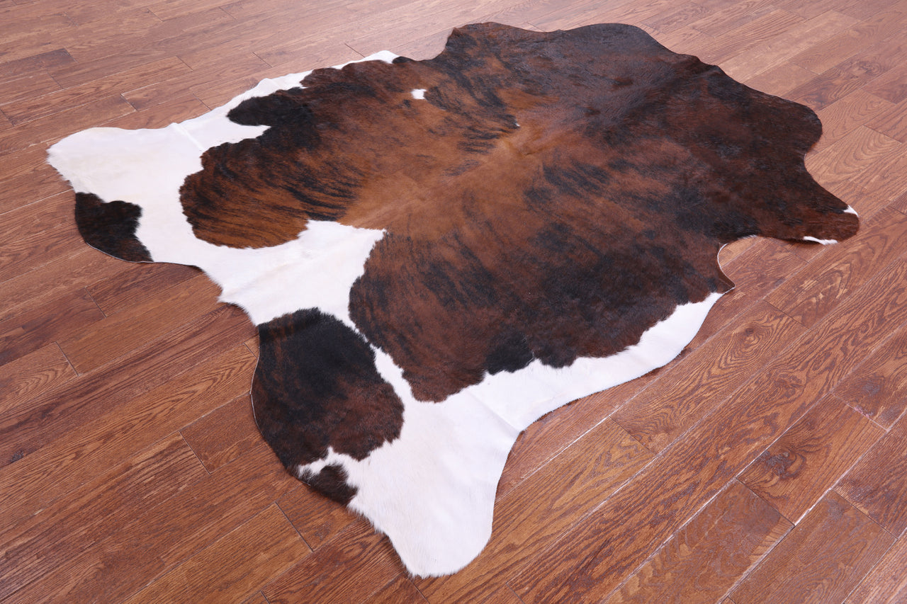 Tricolor Natural Cowhide Rug - Large 6'9"H x 5'7"W