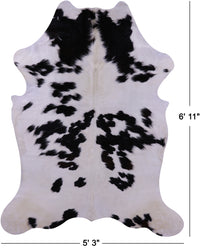 Thumbnail for Black & White Natural Cowhide Rug - Large 6'11