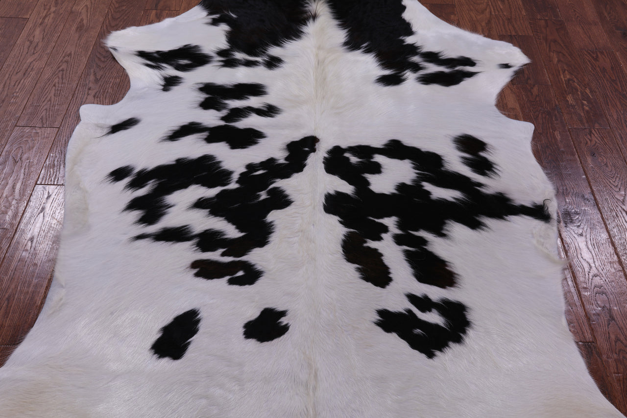 Black & White Natural Cowhide Rug - Large 6'11"H x 5'3"W