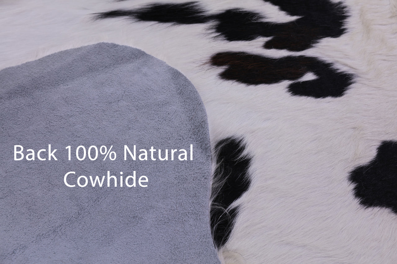 Black & White Natural Cowhide Rug - Large 6'11"H x 5'3"W