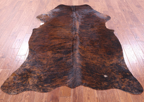 Dark Brindle Natural Cowhide Rug - Large 6'11