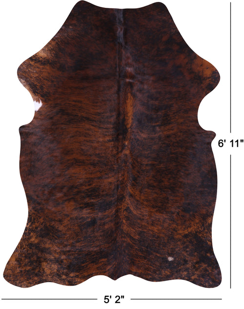 Dark Brindle Natural Cowhide Rug - Large 6'11