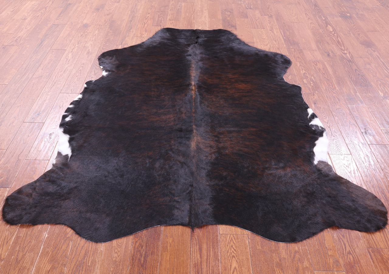 Tricolor Brown Natural Cowhide Rug - Large 6'6"H x 5'11"W