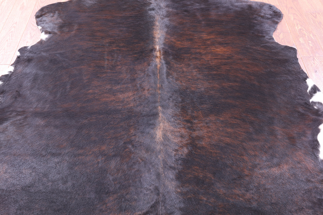 Tricolor Brown Natural Cowhide Rug - Large 6'6"H x 5'11"W