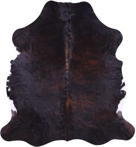 Tricolor Brown Natural Cowhide Rug - Large 6'6"H x 5'11"W