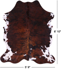 Thumbnail for Tricolor Natural Cowhide Rug - Large 6'10