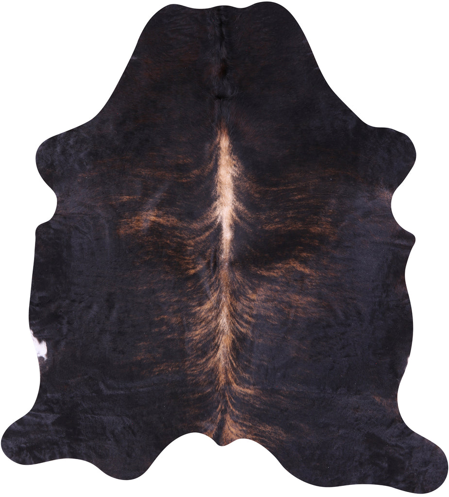 Dark Brindle Brown Natural Cowhide Rug - X-Large 7'0"H x 6'4"W