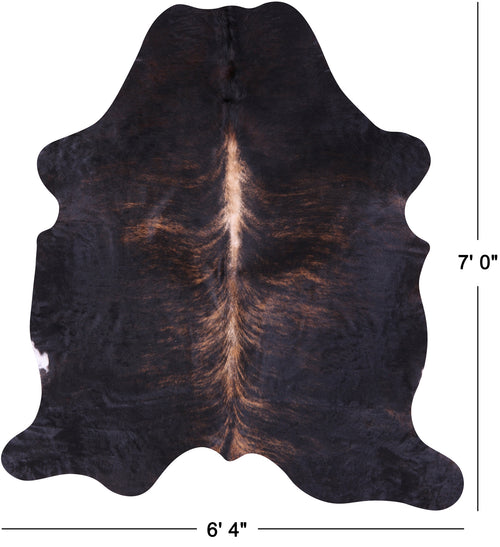 Dark Brindle Brown Natural Cowhide Rug - X-Large 7'0