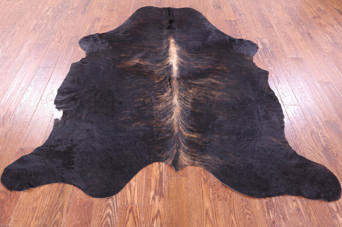 Dark Brindle Brown Natural Cowhide Rug - X-Large 7'0