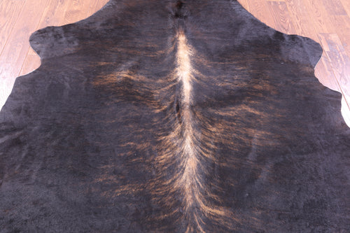 Dark Brindle Brown Natural Cowhide Rug - X-Large 7'0