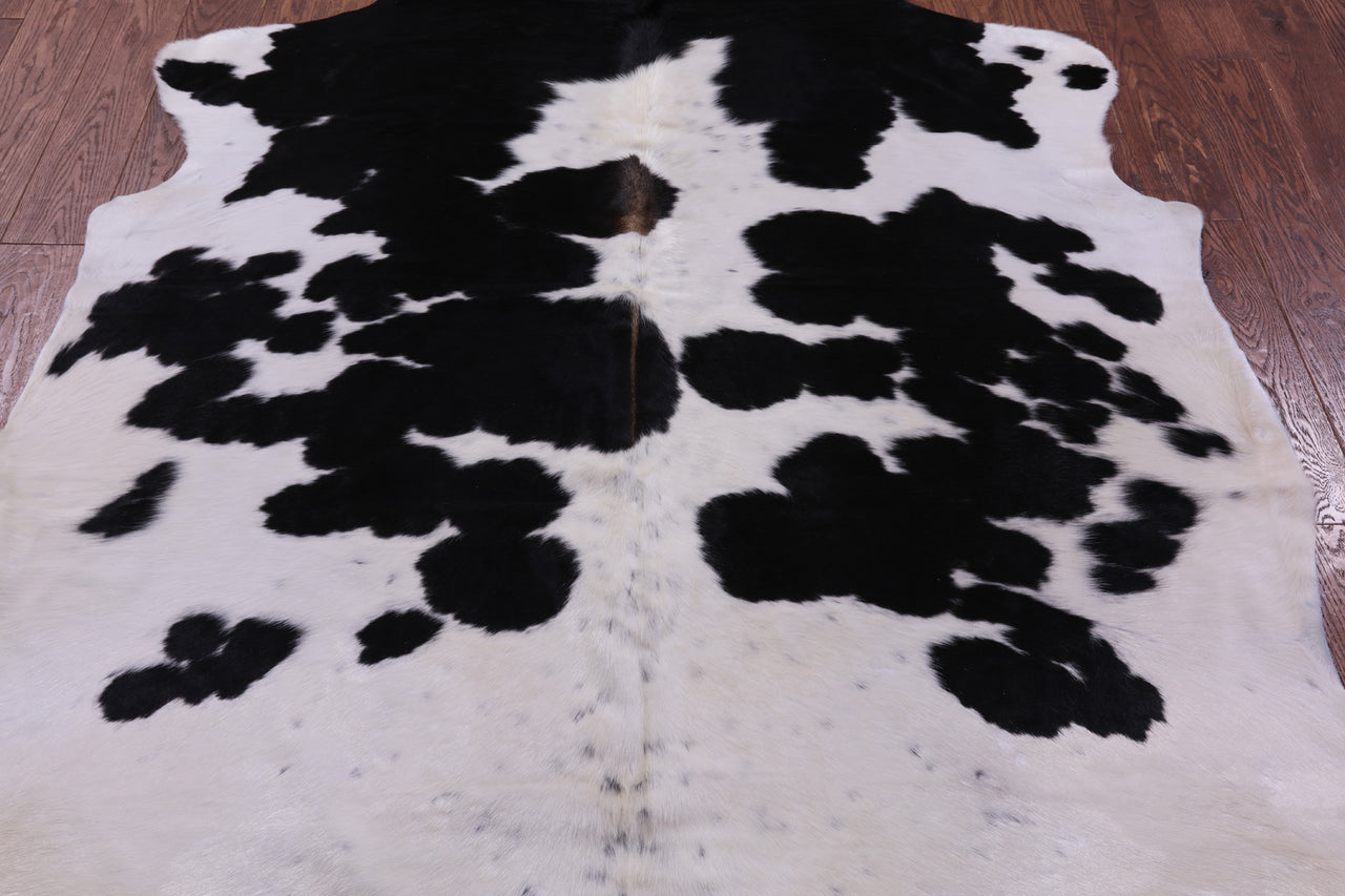 Black & White Natural Cowhide Rug - Large 6'10"H x 6'3"W