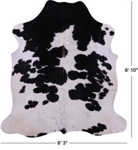 Thumbnail for Black & White Natural Cowhide Rug - Large 6'10