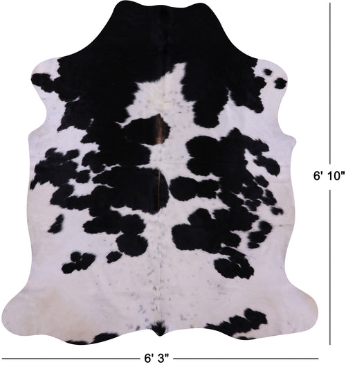 Black & White Natural Cowhide Rug - Large 6'10