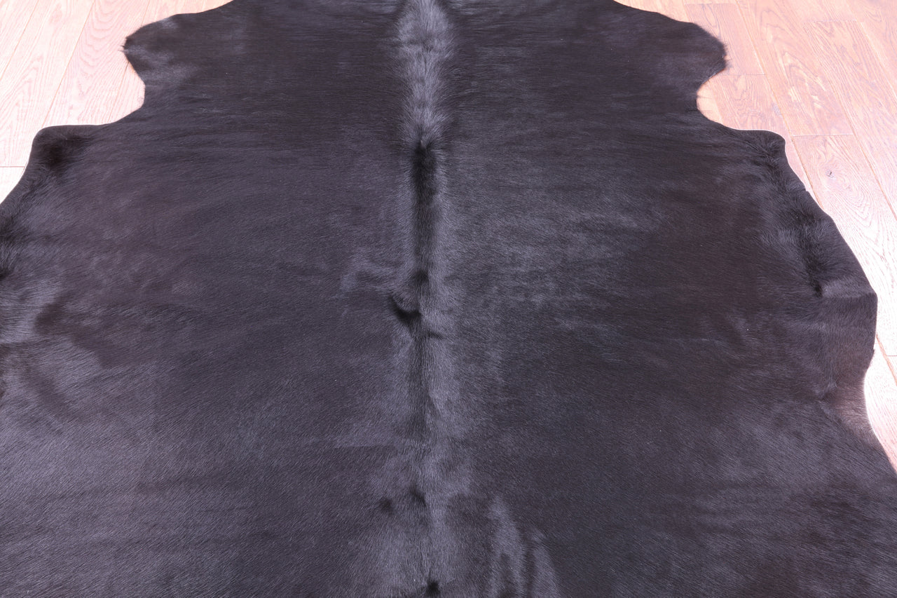 Black Natural Cowhide Rug - Large 6'8"H x 5'6"W
