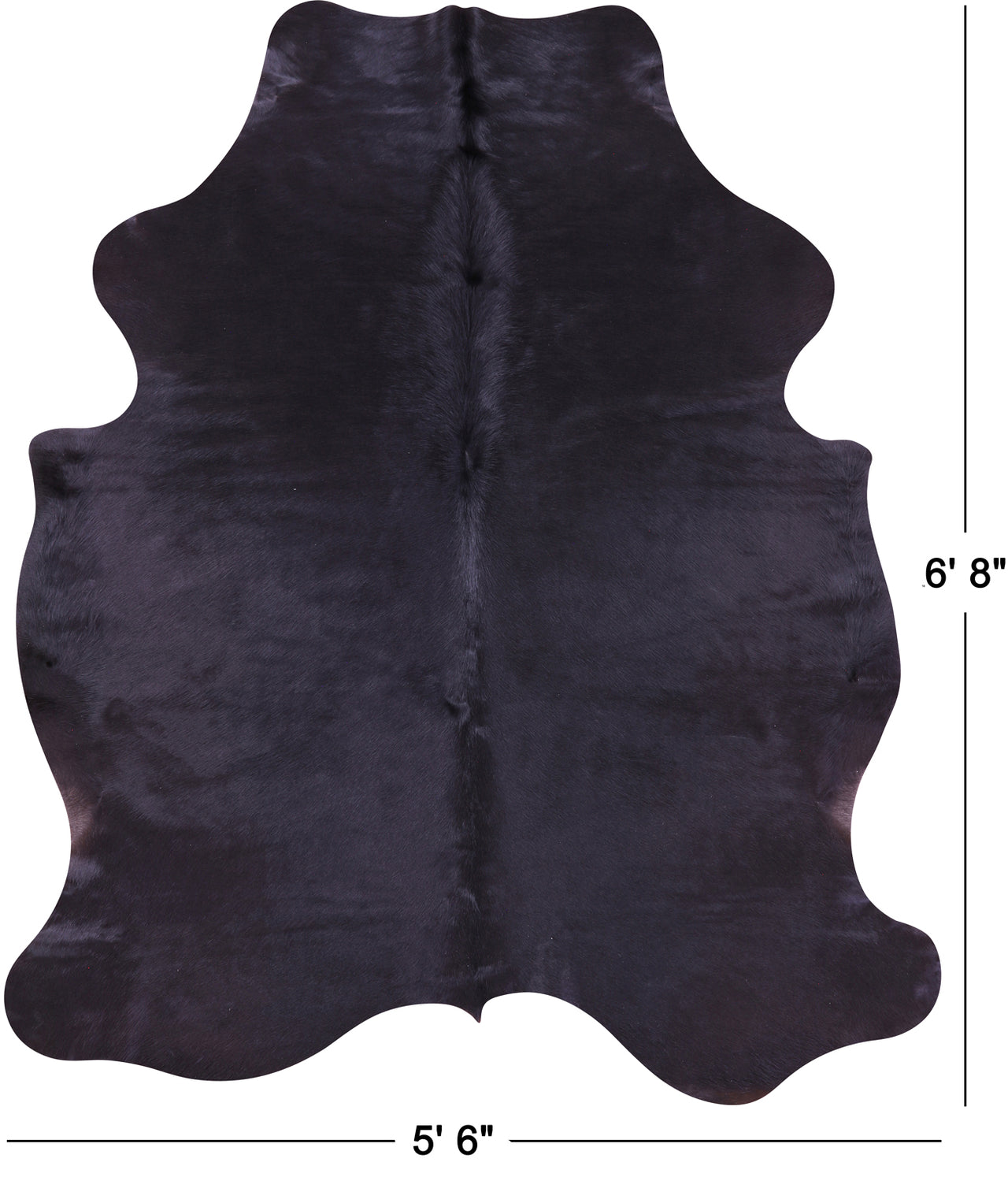 Black Natural Cowhide Rug - Large 6'8"H x 5'6"W