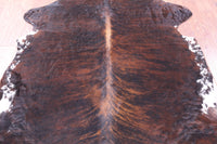 Thumbnail for Tricolor Brindle Natural Cowhide Rug - Large 6'9