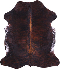 Thumbnail for Tricolor Brindle Natural Cowhide Rug - Large 6'9