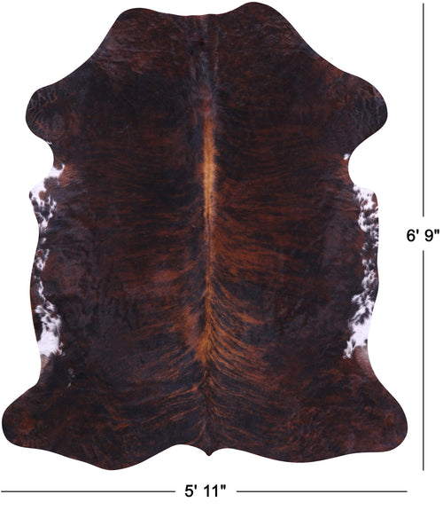 Dark Brindle Natural Cowhide Rug - Large 6'9