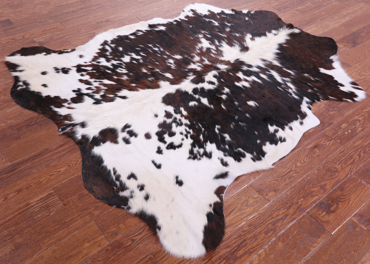 Salt & Pepper Tricolor Natural Cowhide Rug - Large 6'7"H x 6'0"W