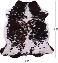 Thumbnail for Salt & Pepper Tricolor Natural Cowhide Rug - Large 6'7