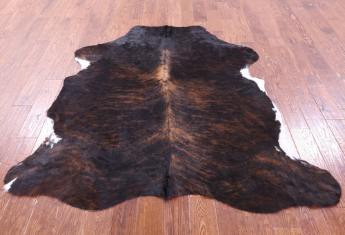 Dark Brindle Natural Cowhide Rug - Medium 6'3