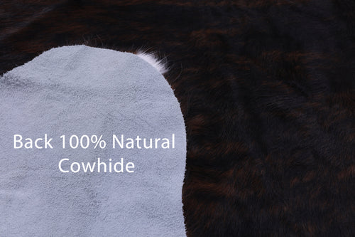 Dark Brindle Natural Cowhide Rug - Medium 6'3