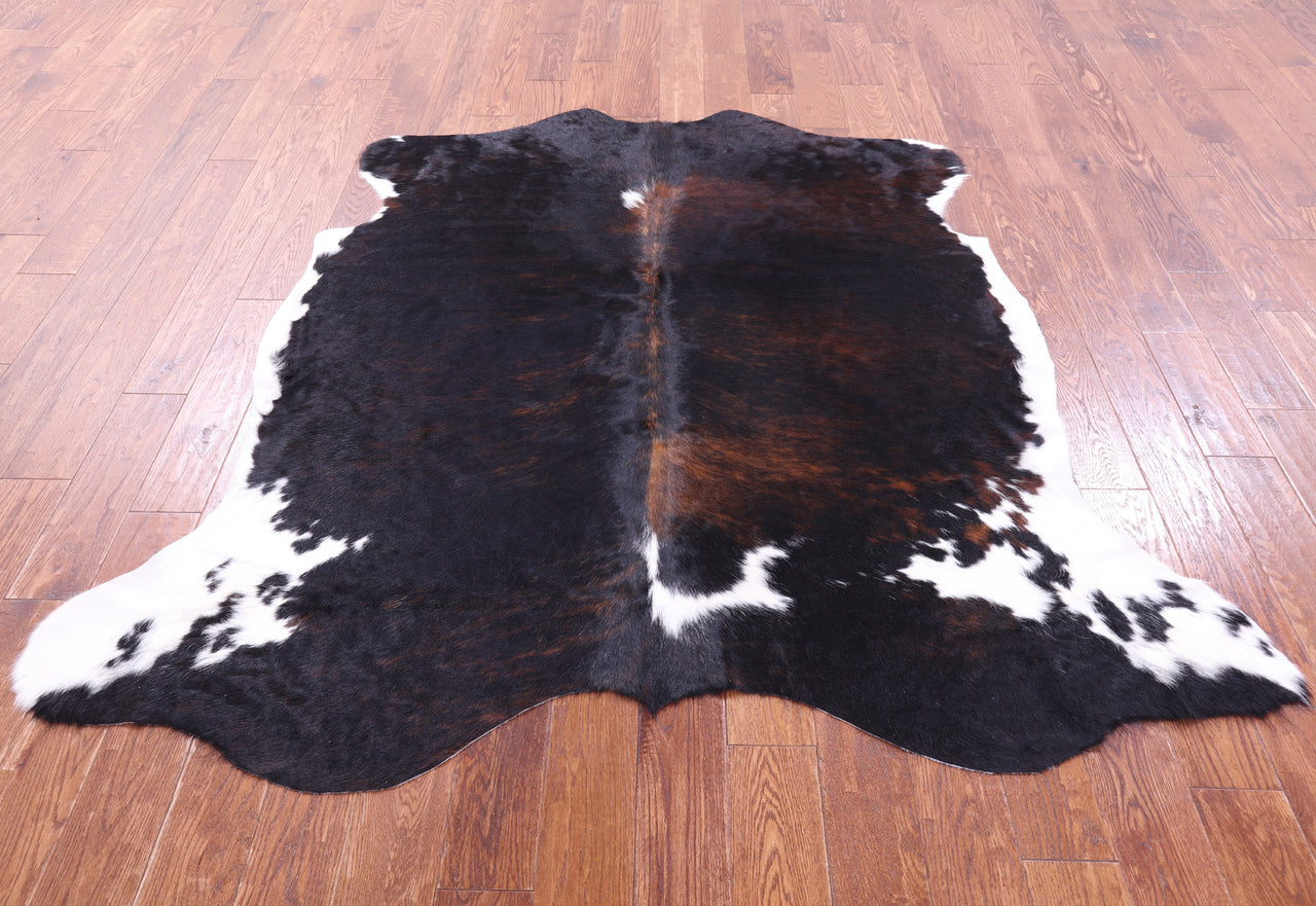 Tricolor Natural Cowhide Rug - Medium 6'1"H x 6'4"W