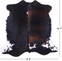 Thumbnail for Tricolor Natural Cowhide Rug - Medium 6'1