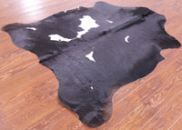 Thumbnail for Black & White Natural Cowhide Rug - Medium 6'2