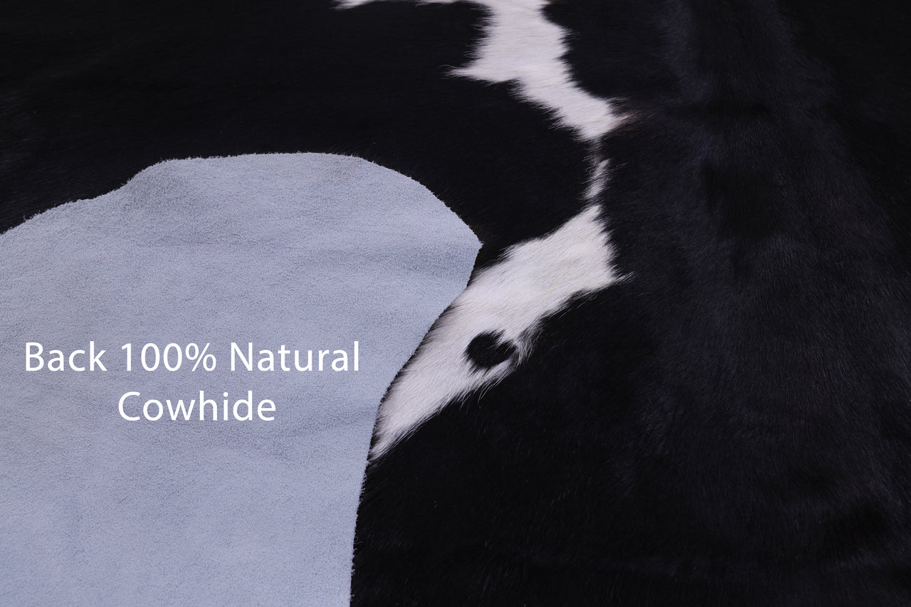 Black & White Natural Cowhide Rug - Medium 6'2"H x 5'6"W