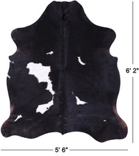 Thumbnail for Black & White Natural Cowhide Rug - Medium 6'2