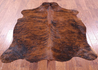 Thumbnail for Brindle Brown Natural Cowhide Rug - Medium 5'11